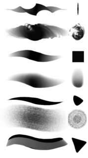 不同笔尖类型的笔触PS笔刷素材-玩吧资源站