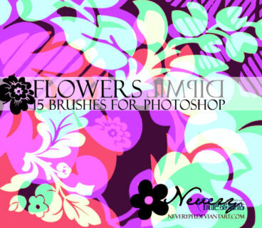 花开富贵的鲜花花朵印花图案PS笔刷下载-玩吧资源站