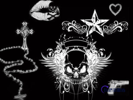 超酷欧美非主力涂鸦艺术PS不良图案笔刷-玩吧资源站