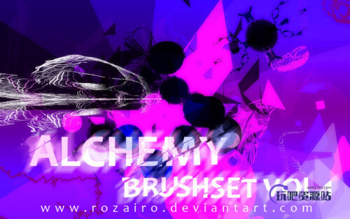 混乱油漆、墨水涂鸦滴溅纹理效果PS笔刷素材-玩吧资源站