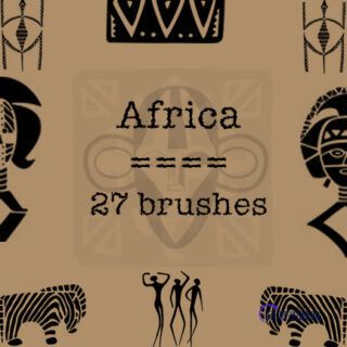 非洲式图腾印记PS笔刷素材-玩吧资源站