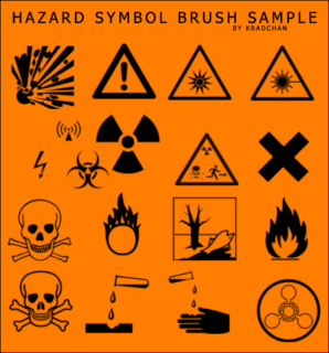 禁止标志、警示图案、骷髅头、核辐射PS标志笔刷-玩吧资源站