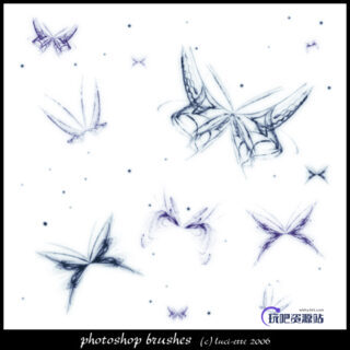 魔幻光线蝴蝶效果PS美图笔刷-玩吧资源站