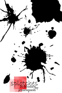 液体水墨、油漆滴溅效果PS笔刷素材-玩吧资源站