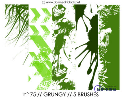 非主流油漆涂鸦、复古图案PS笔刷素材-玩吧资源站