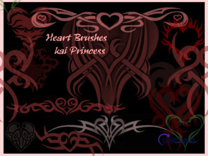 非主流时尚爱心装饰图案PS纹饰笔刷-玩吧资源站
