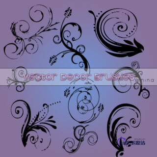 漩涡式涂鸦艺术印花PS笔刷素材下载-玩吧资源站