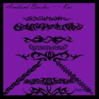 邪恶的刺青纹饰图案PS装饰笔刷-玩吧资源站