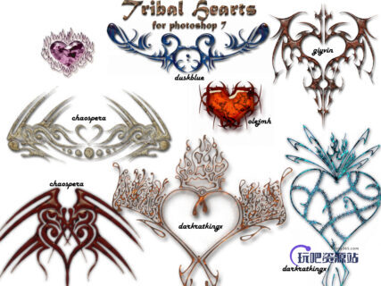 邪恶的纹身、刺青图案PS笔刷下载-玩吧资源站