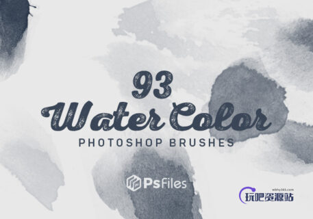 93种免费的水彩、油墨、水墨晕染涂痕PS笔刷素材下载-玩吧资源站