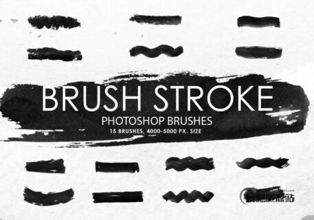 2019年自由式毛笔刷子笔触PS笔刷下载-玩吧资源站