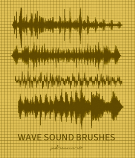 4种高清声波图形文件PS笔刷下载-玩吧资源站