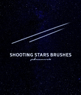 流星、彗星划过天际的图形PS笔刷素材-玩吧资源站