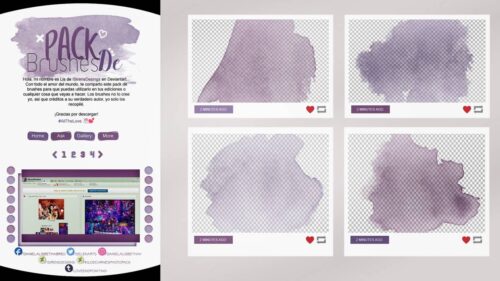 水墨、毛笔笔触效果PS笔刷素材-玩吧资源站