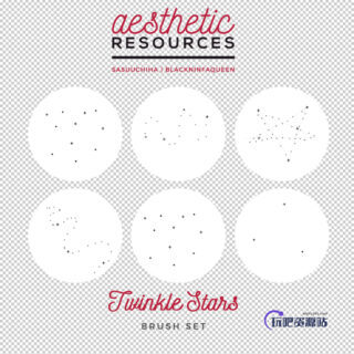 6种星星点点图案PS笔刷素材-玩吧资源站