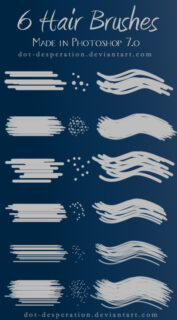 6种头发、发丝手绘纹理PS笔刷素材-玩吧资源站