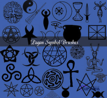 异教徒、邪教刺青、纹身图案PS宗教元素笔刷-玩吧资源站