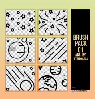 卡通手绘星星、星球、恒星等PS可爱笔刷-玩吧资源站