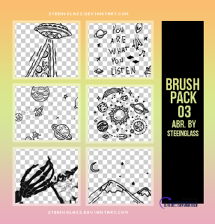 手绘涂鸦宇宙、星空图形PS美图笔刷-玩吧资源站