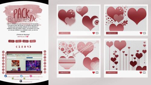 爱心、非主流心形图案PS笔刷素材-玩吧资源站