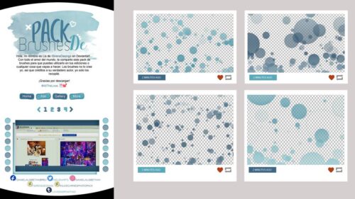 4种透明小球、跃动的小球图形PS笔刷素材-玩吧资源站