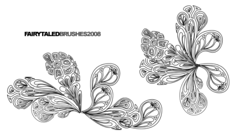 漂亮的佩斯利花纹印花PS笔刷素材免费下载-玩吧资源站