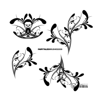 手绘涂鸦艺术印花PS笔刷素材下载-玩吧资源站