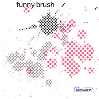 涂鸦式小圆点纹理PS笔刷素材-玩吧资源站