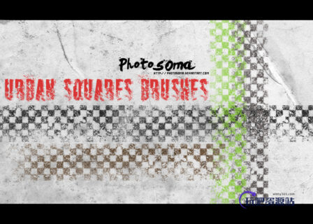 西洋棋盘式背景PS复古式格子纹理笔刷-玩吧资源站