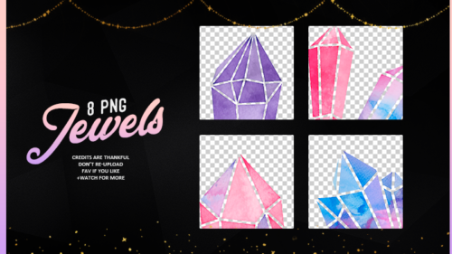 七彩水晶图形PS美图笔刷(PNG透明图片格式)-玩吧资源站