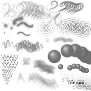 怪异有趣的一套杂类PS笔刷下载-玩吧资源站