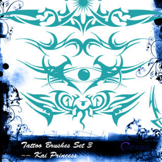 邪恶的刺青纹身图案PS笔刷下载-玩吧资源站