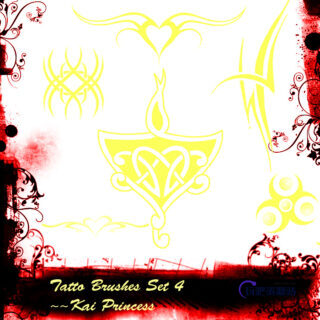 刺青图腾纹饰PS纹身花纹笔刷-玩吧资源站