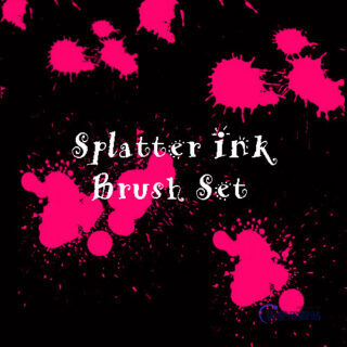 液体、油漆颜料滴溅纹理PS笔刷素材-玩吧资源站