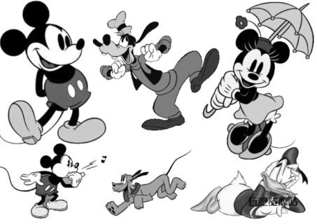 可爱米老鼠卡通形象PS笔刷素材-玩吧资源站