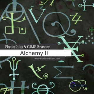 神秘宗教符号、炼金术士文字等PS外星文明科技笔刷-玩吧资源站