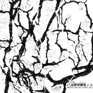 干涸的土地纹理、裂纹图案PS笔刷下载-玩吧资源站