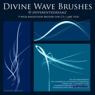 飞速飘逸的线条图案PS笔刷素材-玩吧资源站