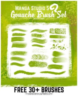 漫画笔触风格 clip studio paint 绘画软件笔刷素材（非PS笔刷，CSP画笔）-玩吧资源站