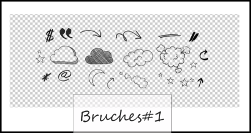 可爱童趣涂鸦云朵、符号标点等PS美图笔刷-玩吧资源站