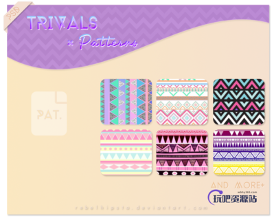 小清新经典花纹风格PS笔刷填充背景素材下载-玩吧资源站