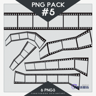 老式电影胶片纹理、相机胶卷背景PS装饰笔刷（PNG图片格式）-玩吧资源站