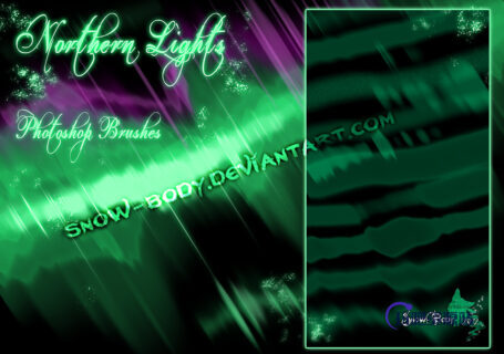 梦幻极光炫影、光影特效背景纹理PS笔刷画笔-玩吧资源站