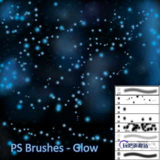 发亮光斑、光点纹理效果PS笔刷素材-玩吧资源站