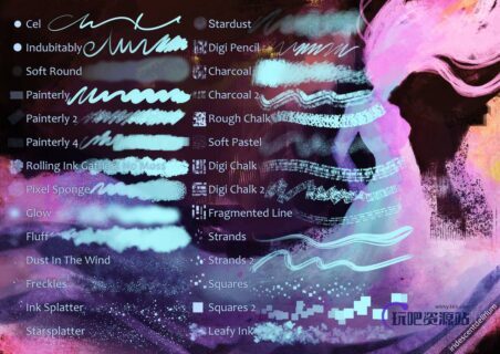 高级 CLIP STUDIO PAINT 绘画软件专用画笔下载（非PS笔刷素材）-玩吧资源站