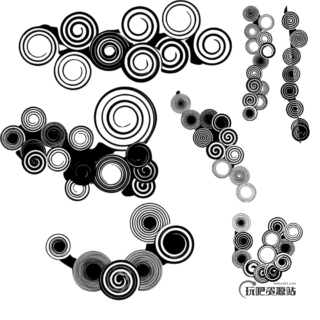 酷炫非主流同心圆Photoshop笔刷素材-玩吧资源站