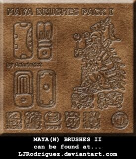 玛雅图案、神庙印记PS笔刷下载-玩吧资源站