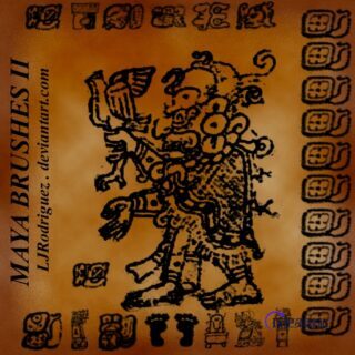 神秘部落痕迹、玛雅宗教印记PS笔刷素材-玩吧资源站