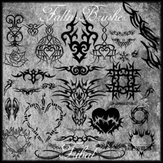 超酷死神纹身、非主流刺青图案PS笔刷下载-玩吧资源站