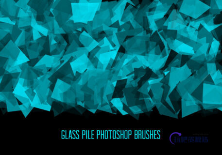 玻璃碎片、碎片化纹理素材PS笔刷免费下载-玩吧资源站